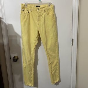 Polo Ralph Lauren The Callen High Rish Slim Yellow Jeans size 29R